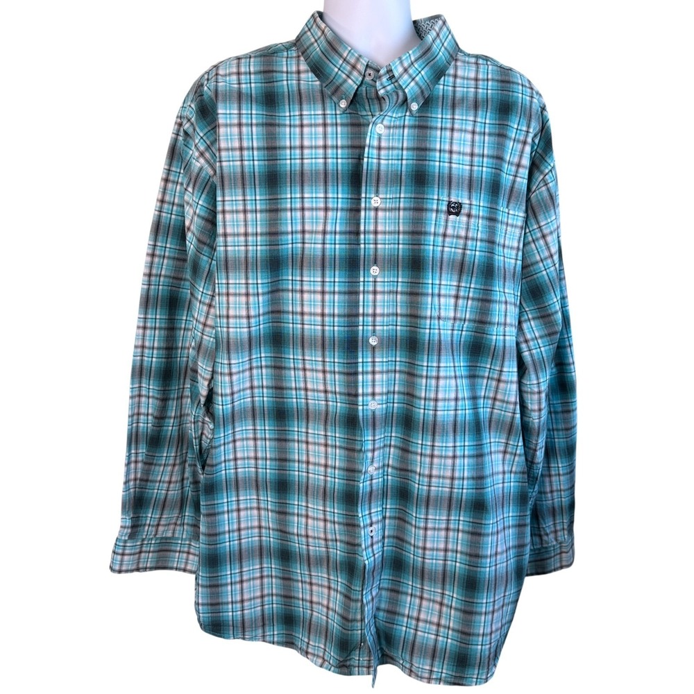 Cinch Mens Western Button Down Long Sleeve‎ Cotton Shirt Sz XXL